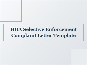 Address Selective Enforcement From Your Hoa