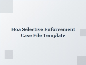 Template for a Selective Enforcement Case File