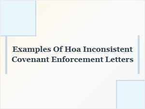 Hoa Covenant Enforcement Letter Examples