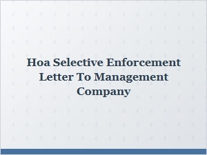 Request Investigation Into Selective Enforcement